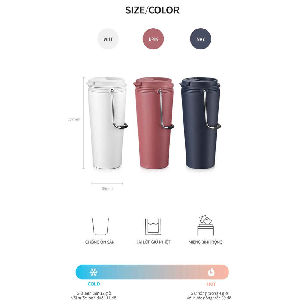 Bình giữ nhiệt Lock&Lock Bucket Tumbler LHC4269 (540ml)
