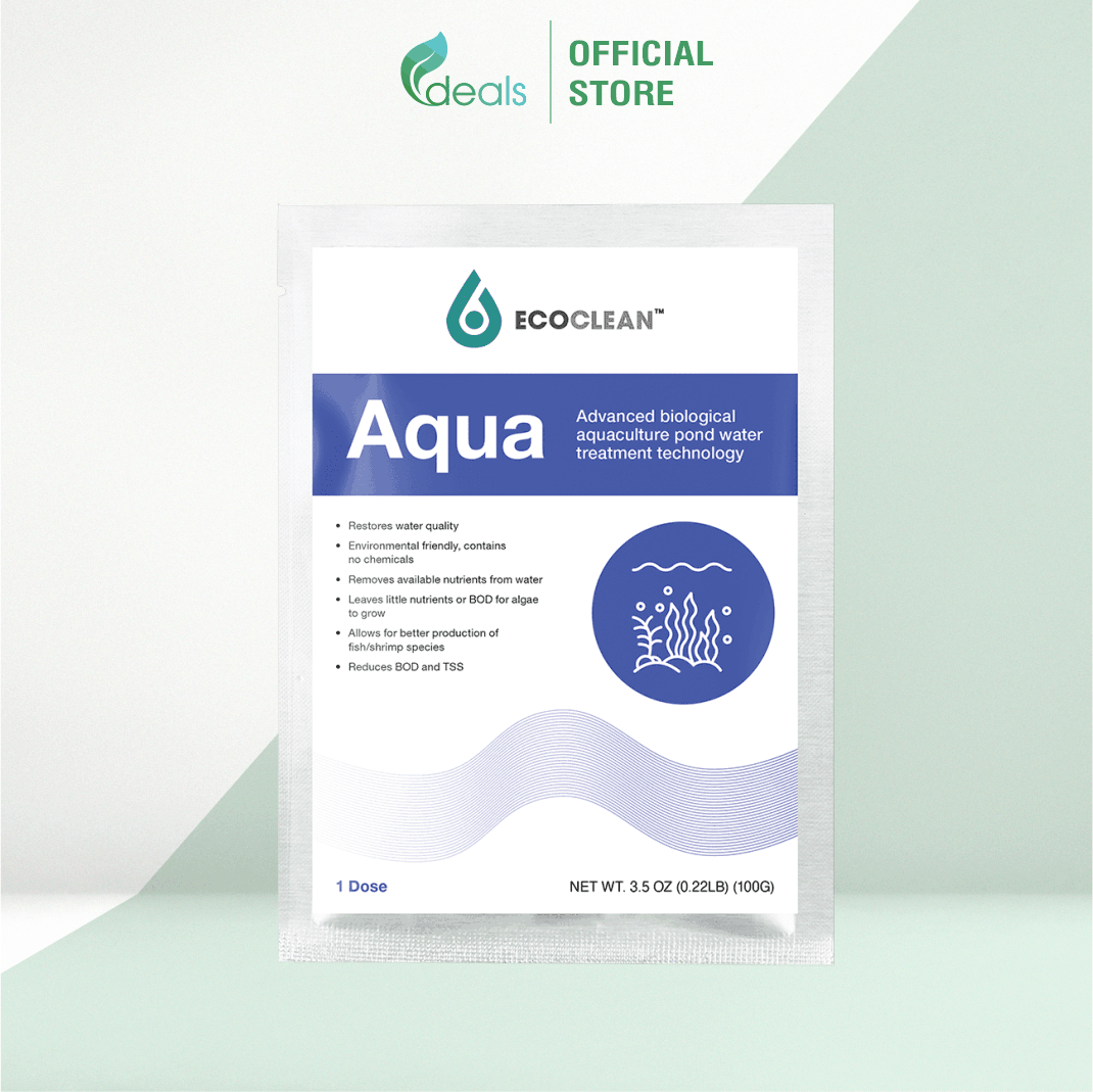 EcoClean Aqua - Men Vi Sinh Xử Lý Nước Ao Nuôi Tôm, Cá - 100g