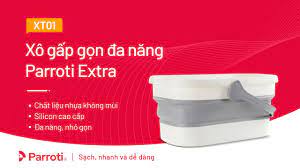 Xô nước gấp gọn, xô đa năng vệ sinh nhà cửa, xô giặt lau nhà, chùi kính, xô ô tô Parroti Extra XT01