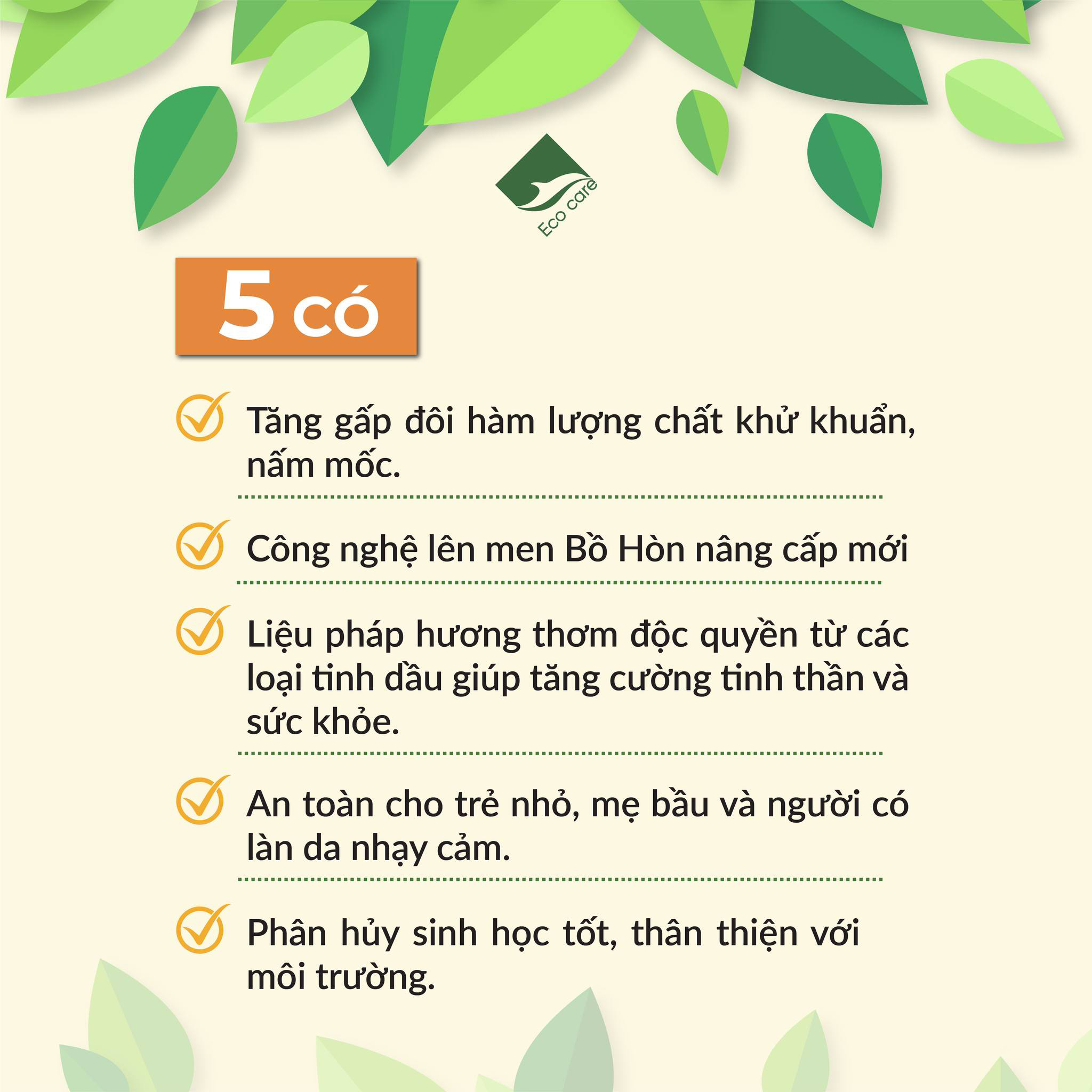 [Premium] Nước giặt xả hữu cơ cao cấp Bồ Hòn tinh dầu Hoa nhài ECOCARE