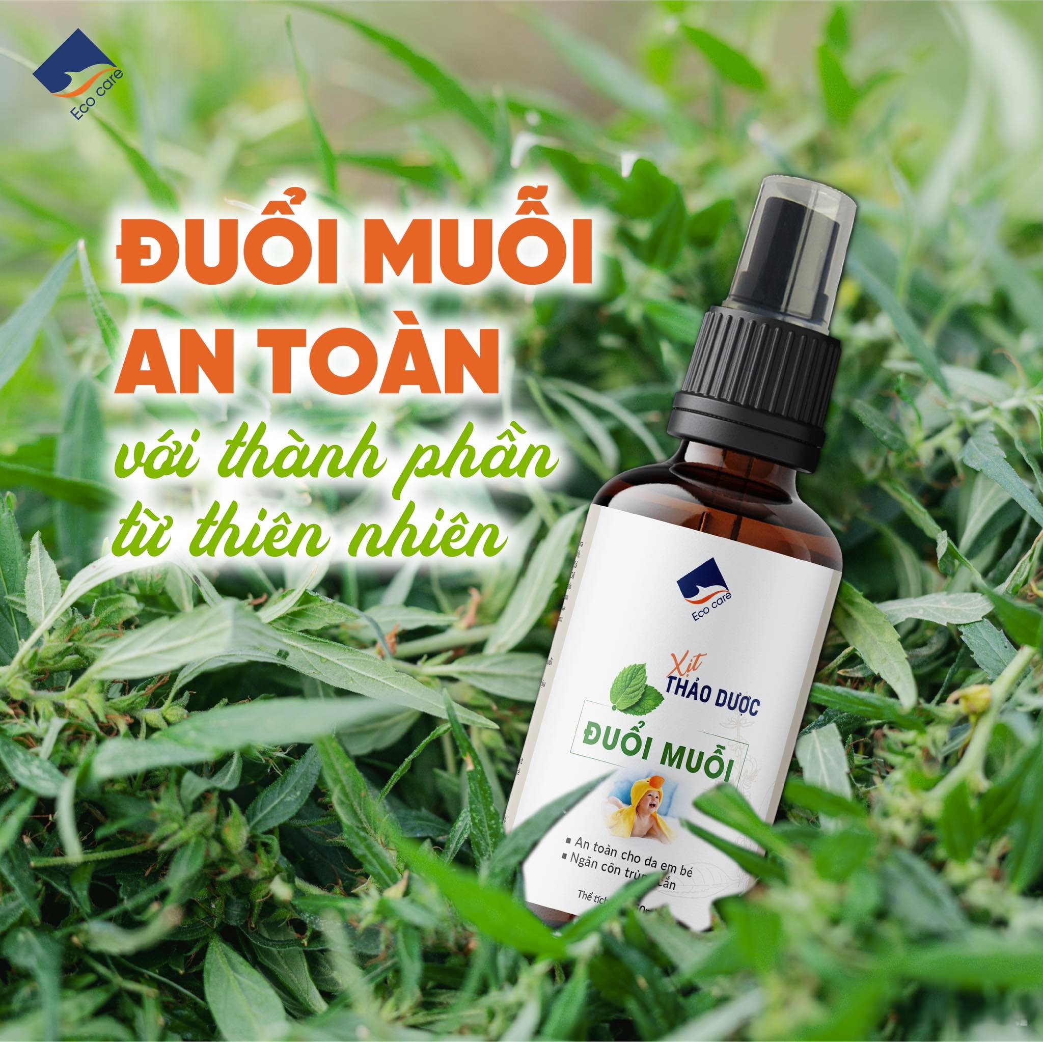 Xịt Thảo Mộc Chống Muỗi Đốt Ecocare (Xịt Body), Ngăn Côn Trùng Cắn 50ml