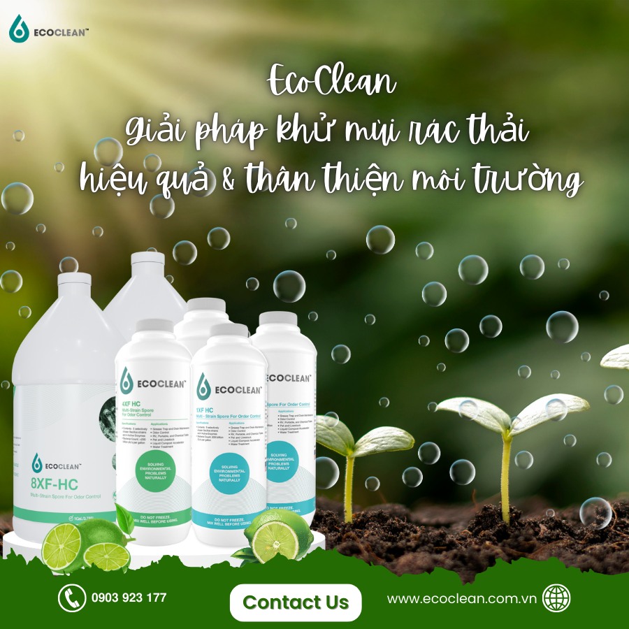 Ecoclean FRESH - Vi Sinh Xử Lý Mùi Hôi Ống Cống, Lỗ Sàn, Bồn Rửa - Chai 1 lít