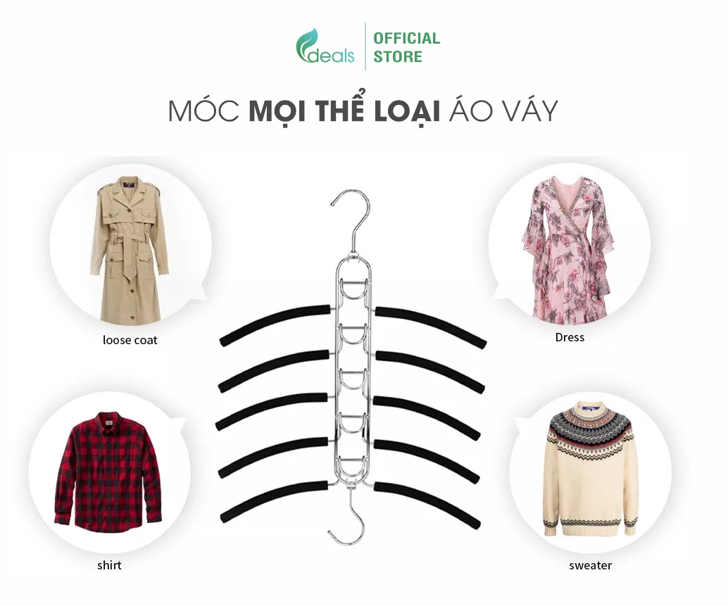 Móc Áo Chrome Thông Minh 5 trong 1 ECODEALS