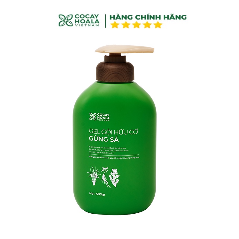 Gel gội hữu cơ Gừng Sả 500g Cỏ Cây Hoa Lá