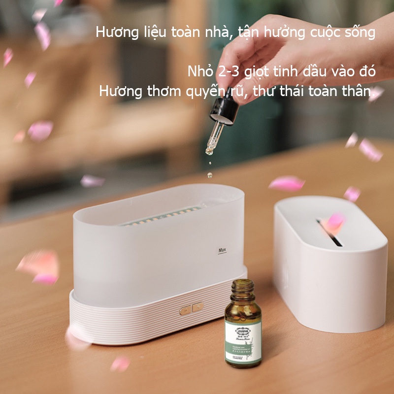Máy khuếch tán tinh dầu mô phỏng lửa hồng Ecodeals