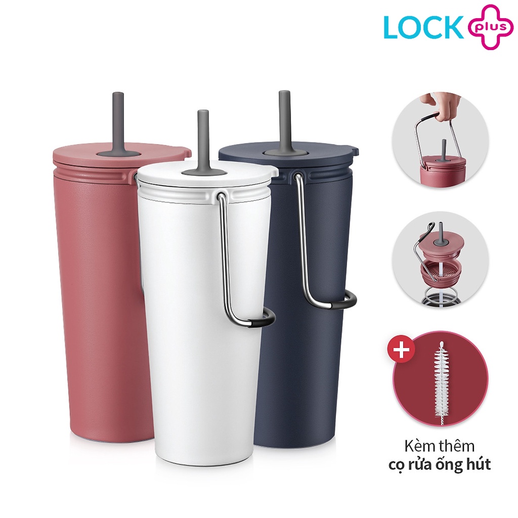 Bình giữ nhiệt có ống hút Lock&Lock Bucket Tumbler with Straw LHC4268 (540ml)