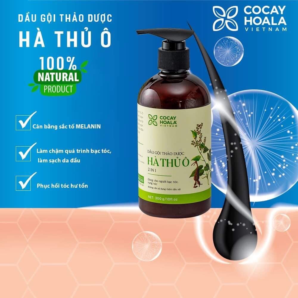 Dầu gội thảo dược Hà Thủ Ô 2 in 1 Cỏ Cây Hoa Lá - Chai 450g