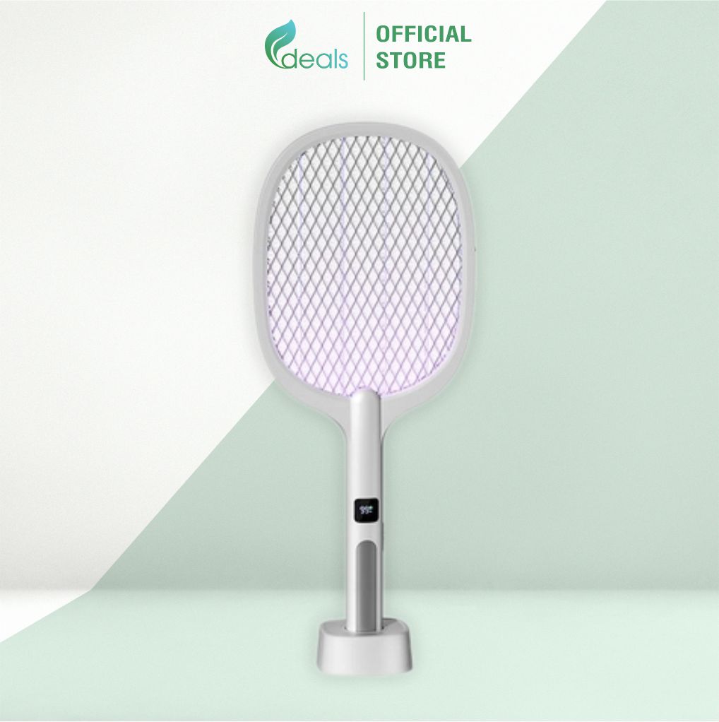 Vợt muỗi điện kiêm đèn bắt côn trùng cao cấp Ecodeals - Pin 1200mAh, màn hình LED
