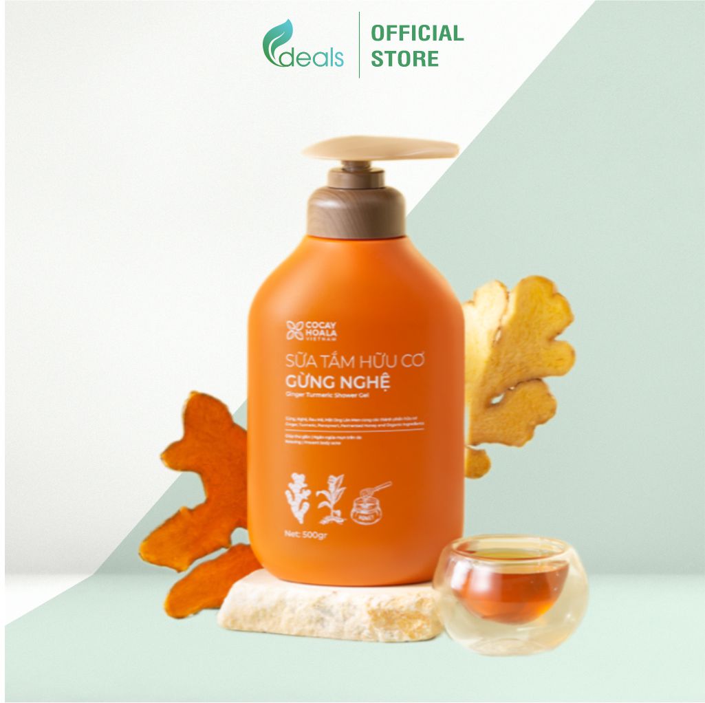 Sữa tắm hữu cơ Gừng Nghệ 500g - Cỏ Cây Hoa Lá