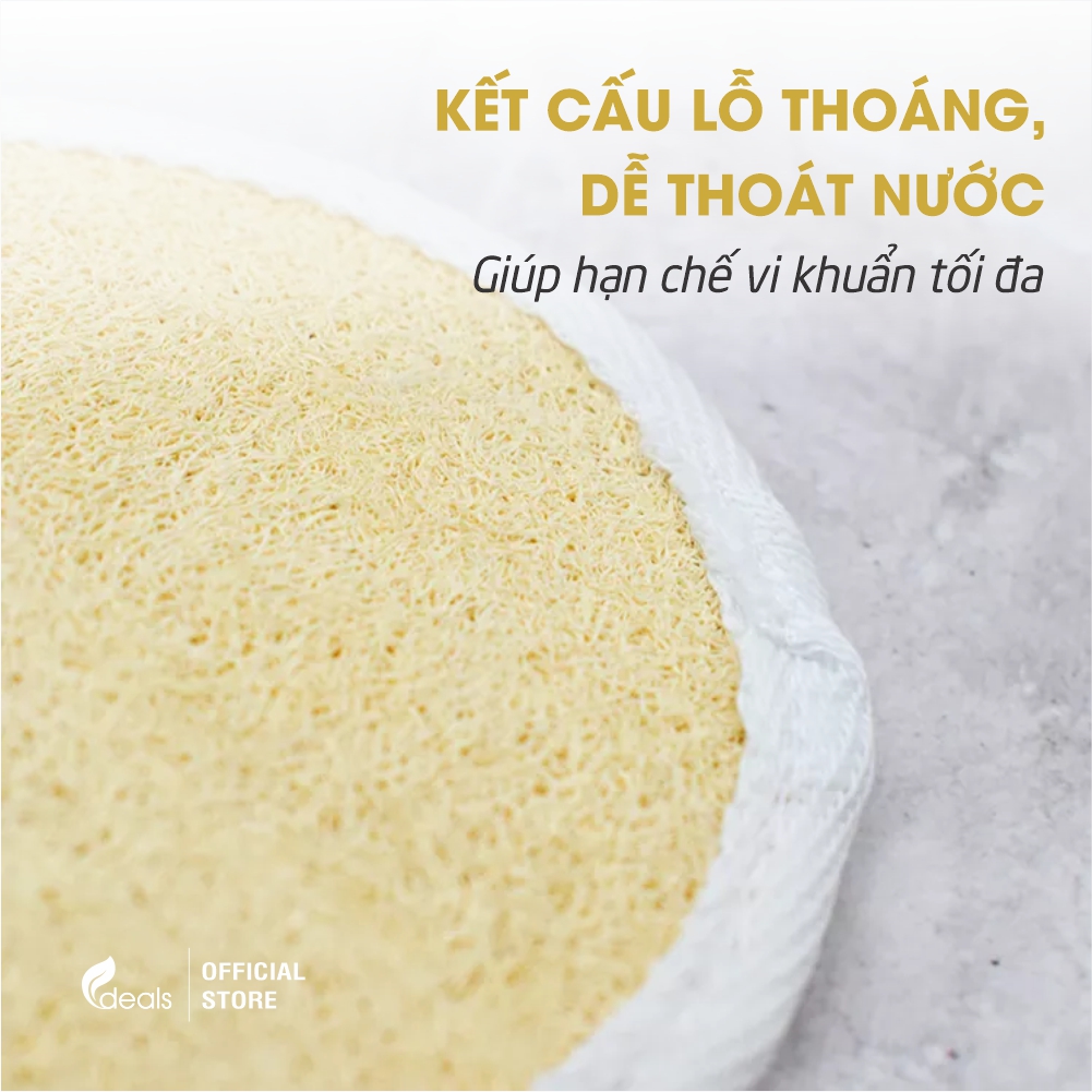 Bông Tắm Xơ Mướp Cao Cấp ECODEALS 100% Xơ Mướp Hữu Cơ