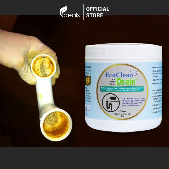 EcoClean DRAIN - Vi Sinh Xử Lý Dầu Mỡ Đường Ống - Hộp 0,5 Kg