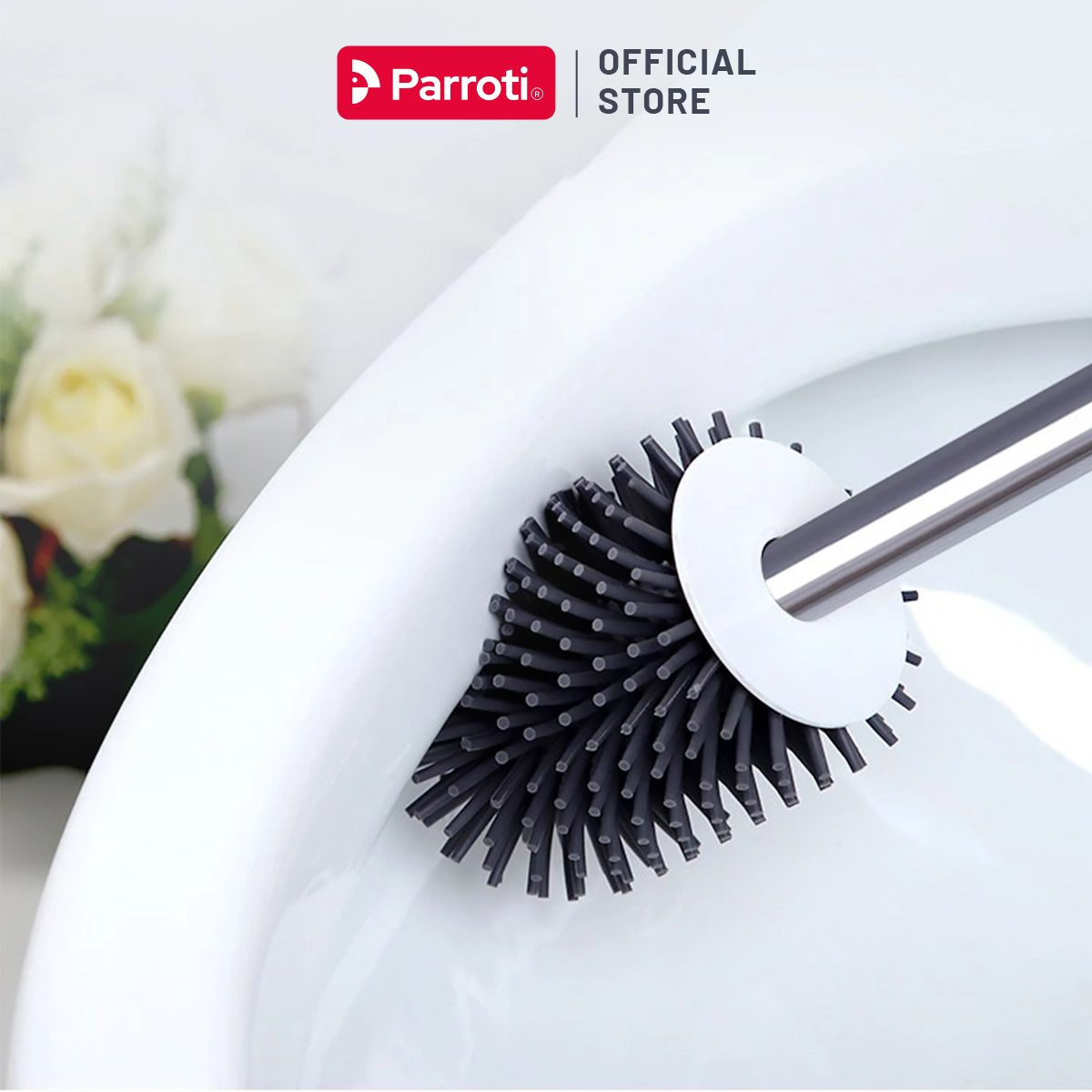 Cọ bồn cầu silicon, chà toilet nhà vệ sinh, cây chà sàn nhà vệ sinh – Parroti Silicon SL01