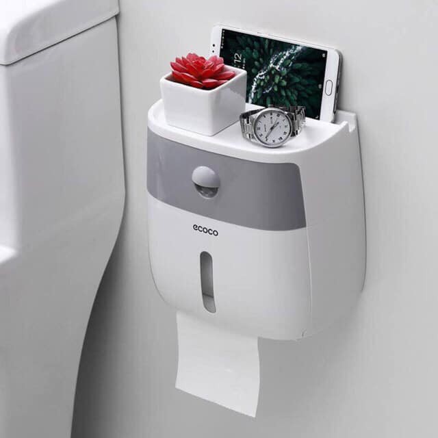 Hộp đựng khăn giấy Ecodeals gắn tường có ngăn kéo tiện lợi