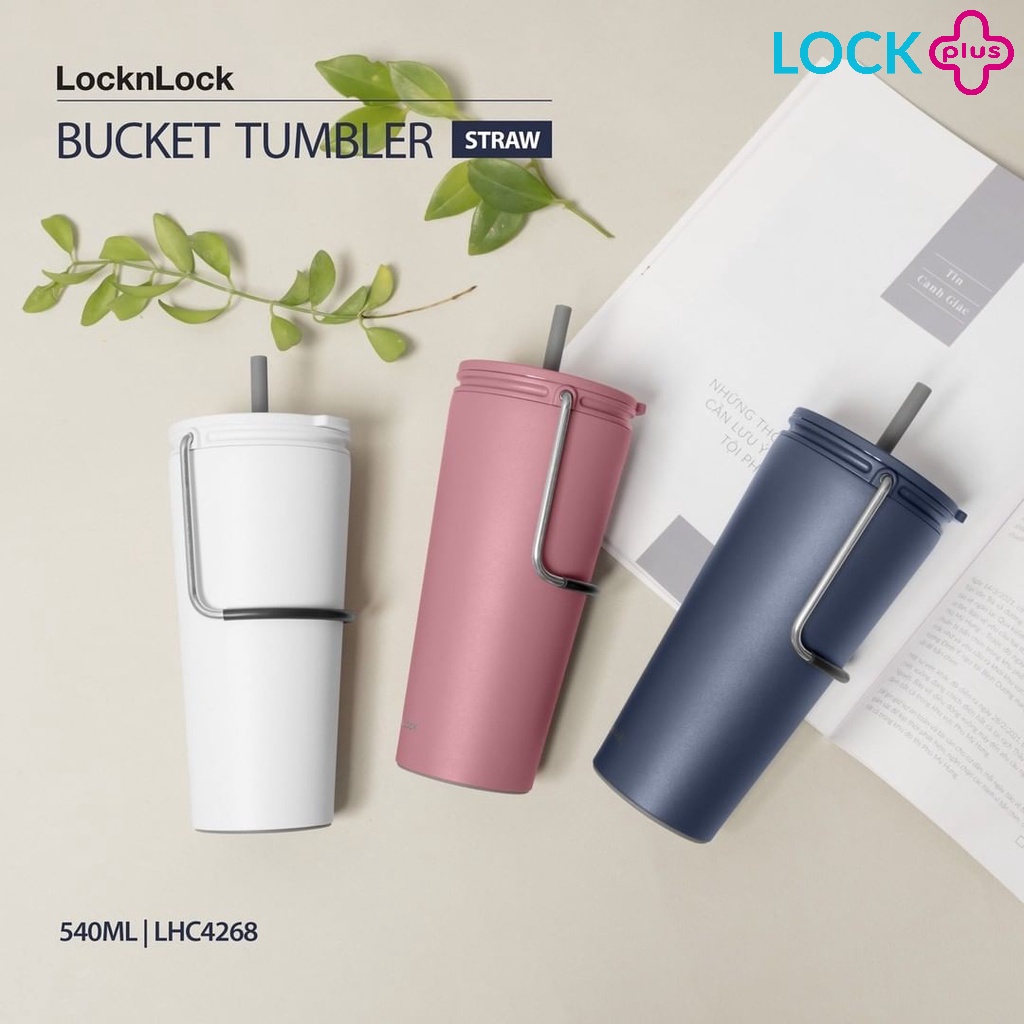 Bình giữ nhiệt có ống hút Lock&Lock Bucket Tumbler with Straw LHC4268 (540ml)