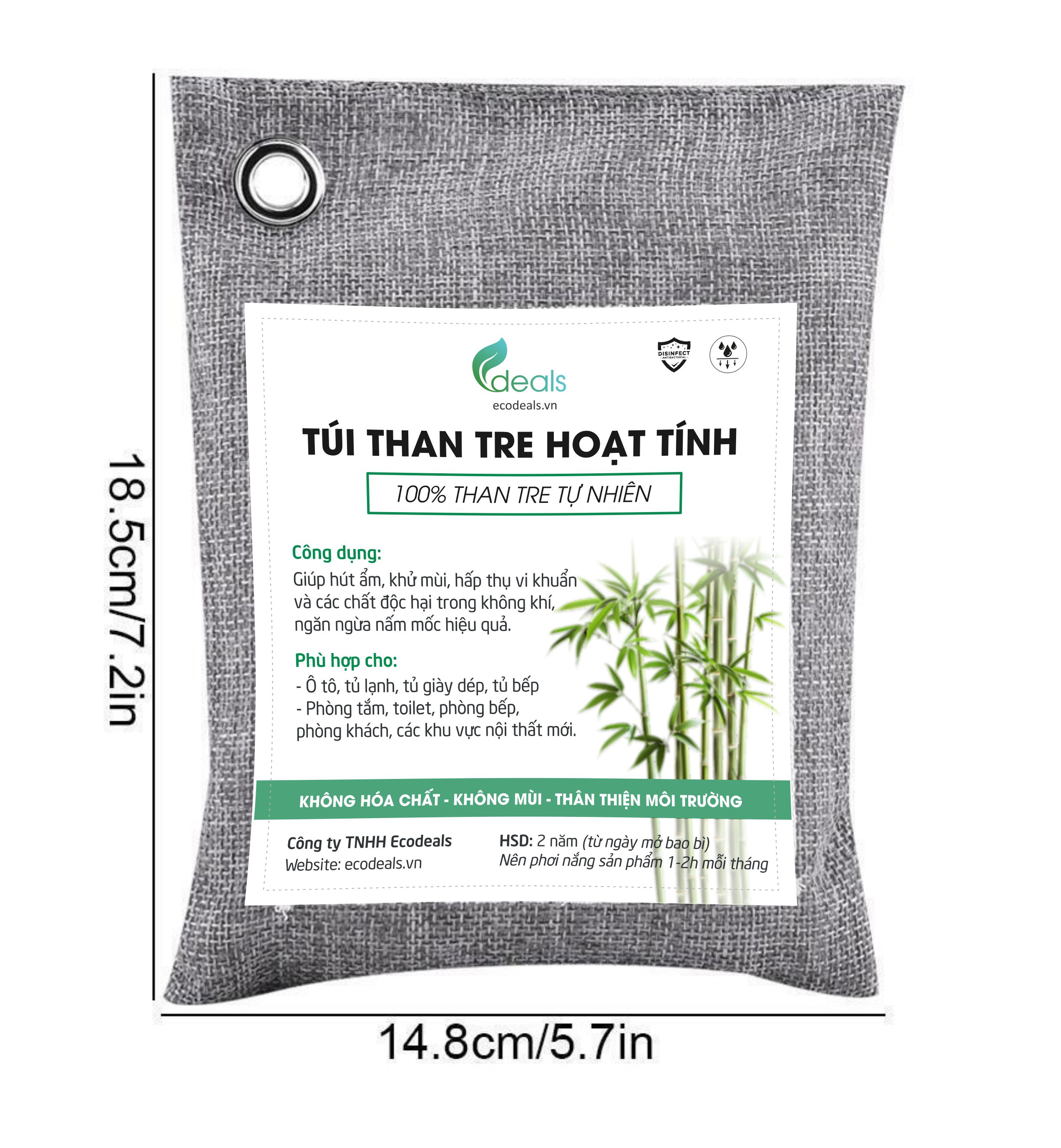 Than Tre Hoạt Tính Hút Mùi, Chống Nấm Mốc, Vi Khuẩn ECODEALS