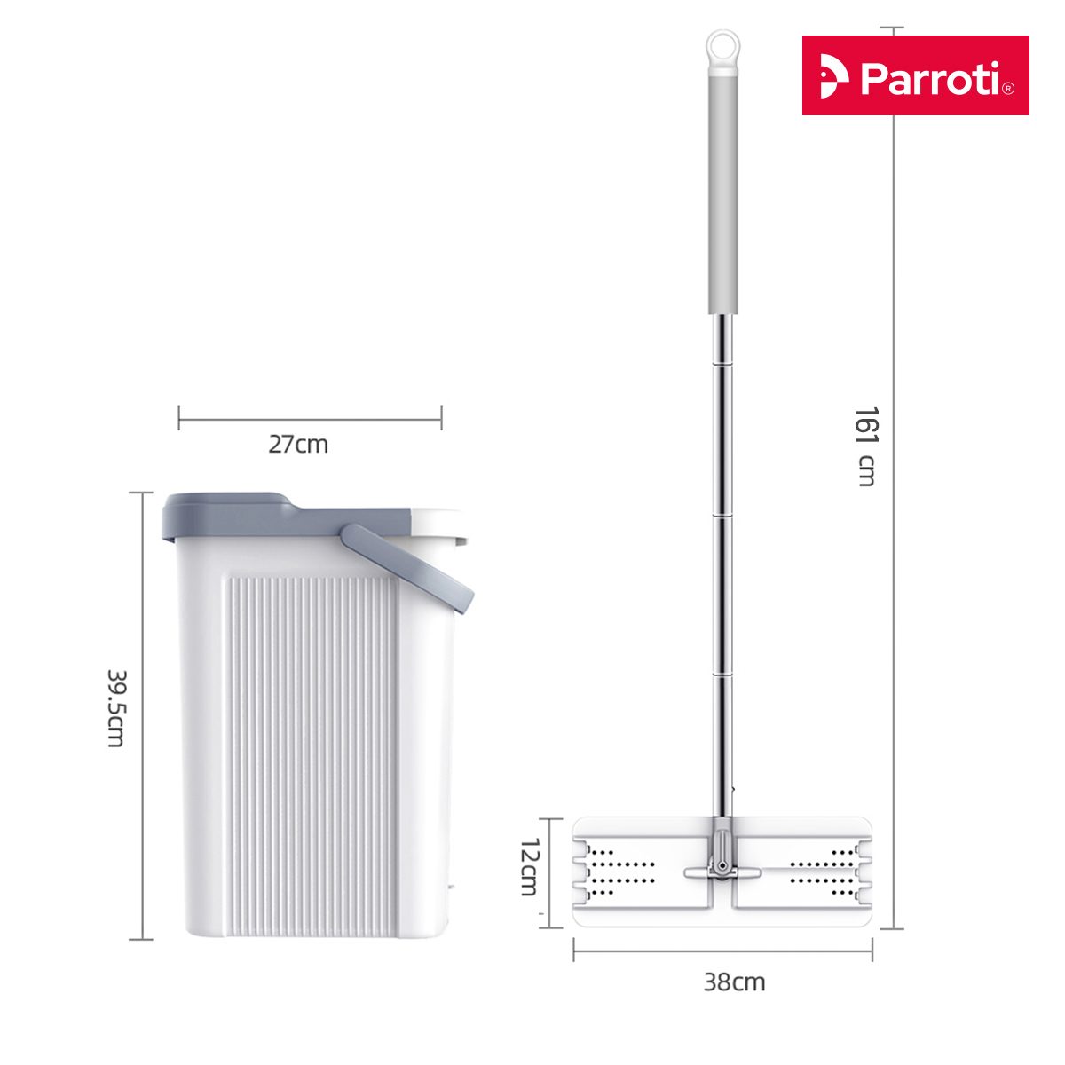 Cây lau nhà tự vắt thông minh, chổi lau nhà 360 độ, lau sạch khô nhanh – Parroti ProMAX PX01