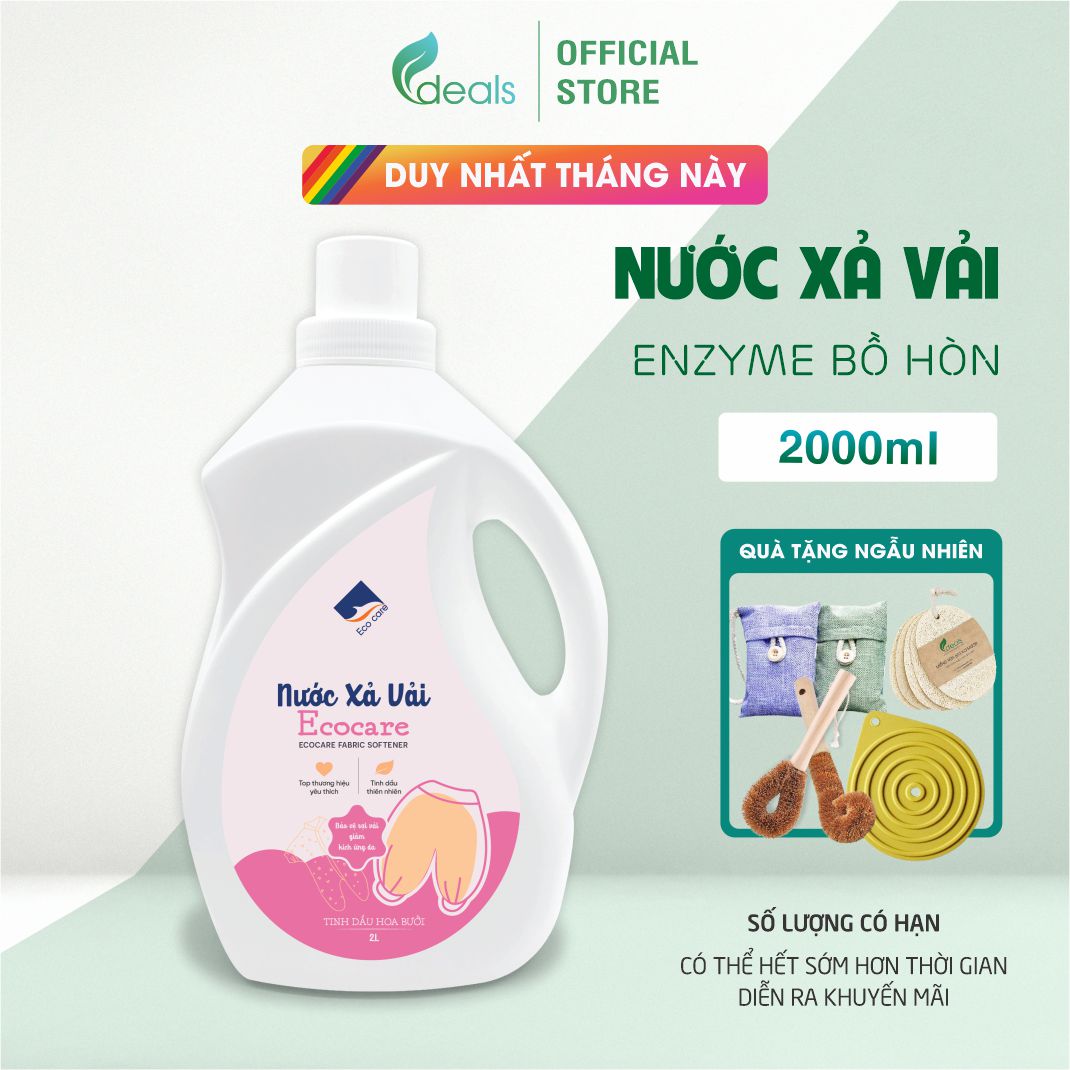 Nước Xả Vải Thuần Chay Hữu Cơ ECOCARE 2L - PH cân bằng, an toàn trẻ nhỏ