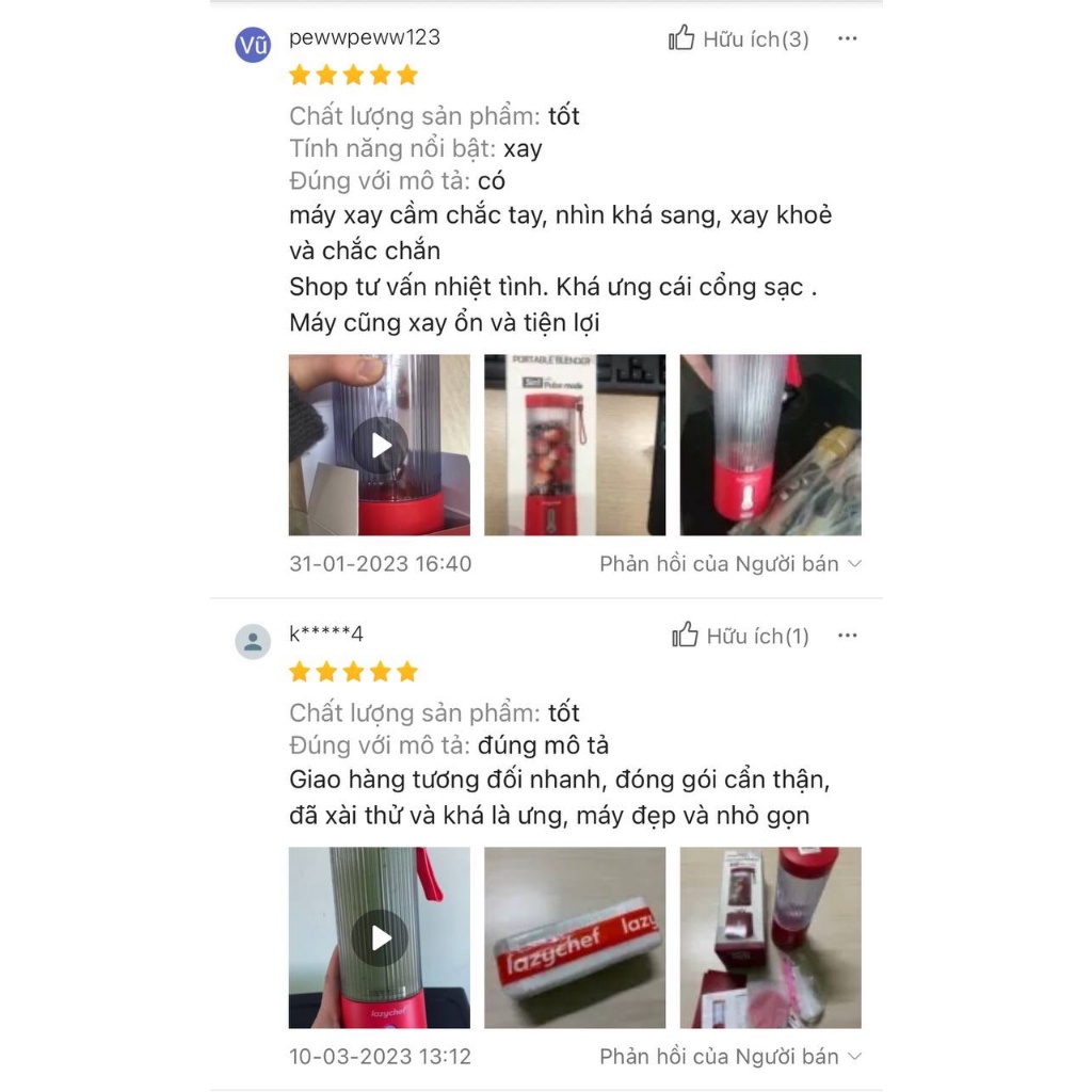 Máy Xay Sinh Tố Cầm Tay Đa Năng Tích Điện Lazychef 3i﻿n1- Dung tích 450ml