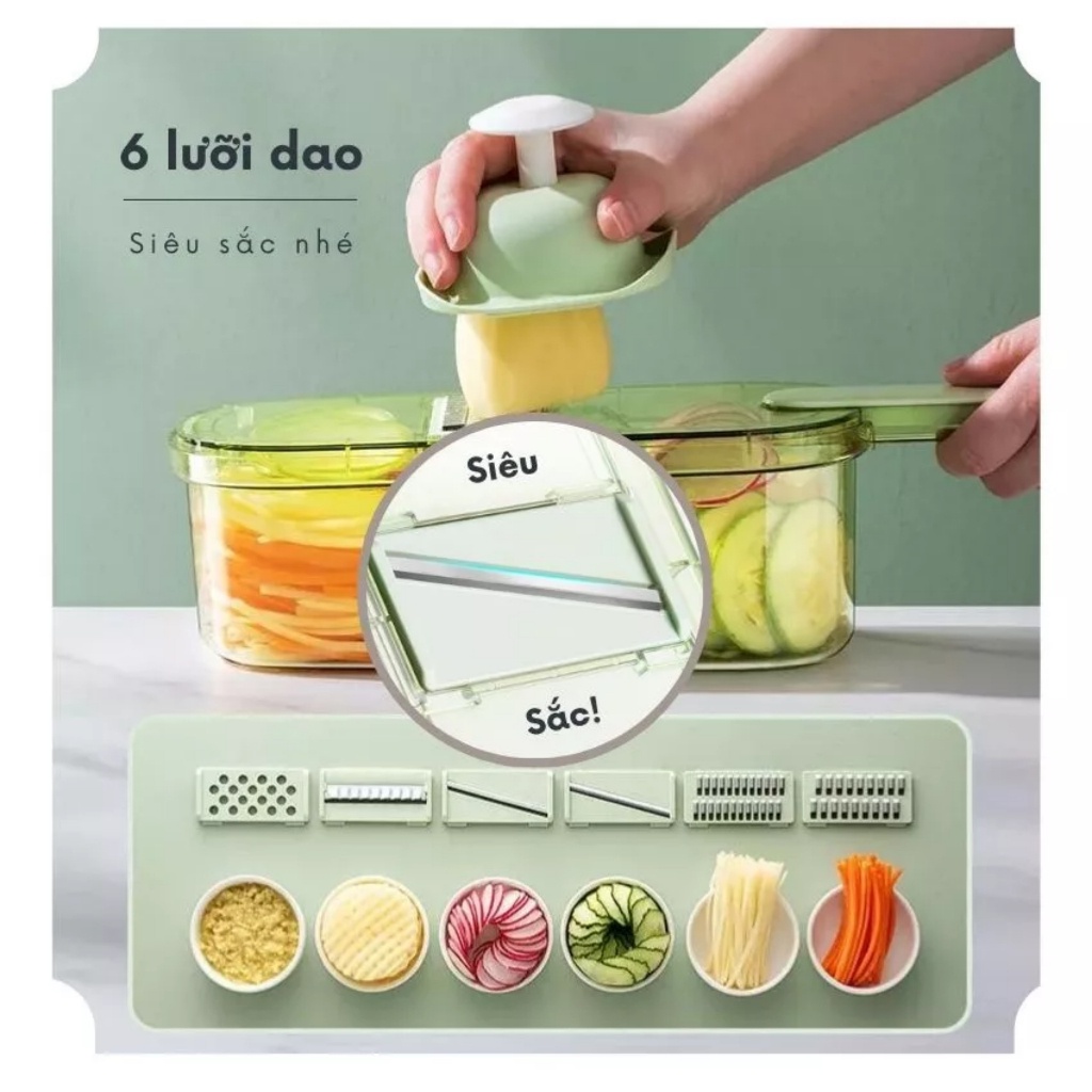 Bộ bào rau củ đa năng 6 trong 1 Ecodeals