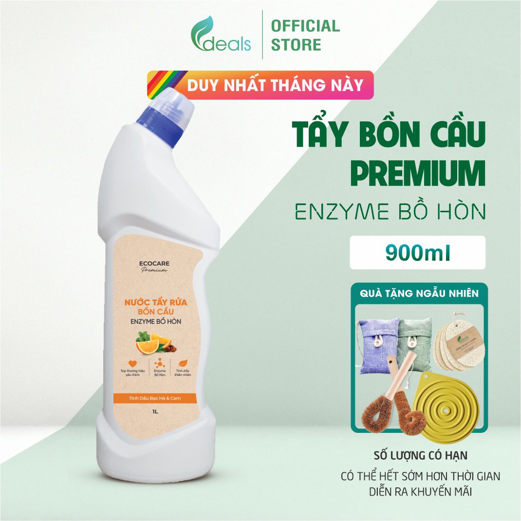 Nước tẩy rửa bồn cầu enzym bồ hòn & Tinh dầu Ecocare - Chai 900ml