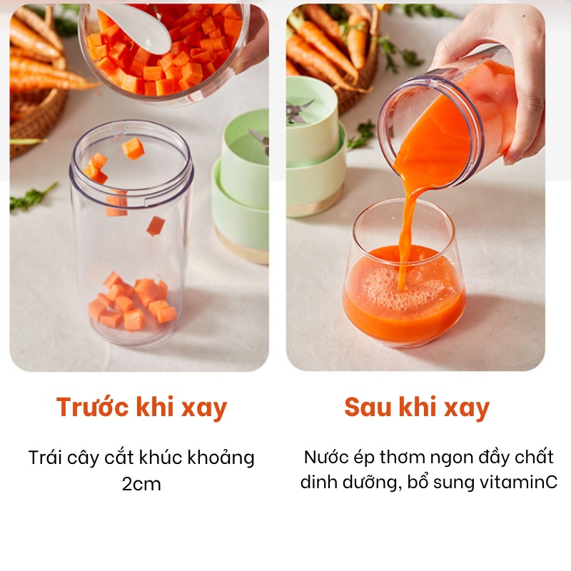Máy xay sinh tố cầm tay BEAR 6 lưỡi xay được đá - BH 18 tháng