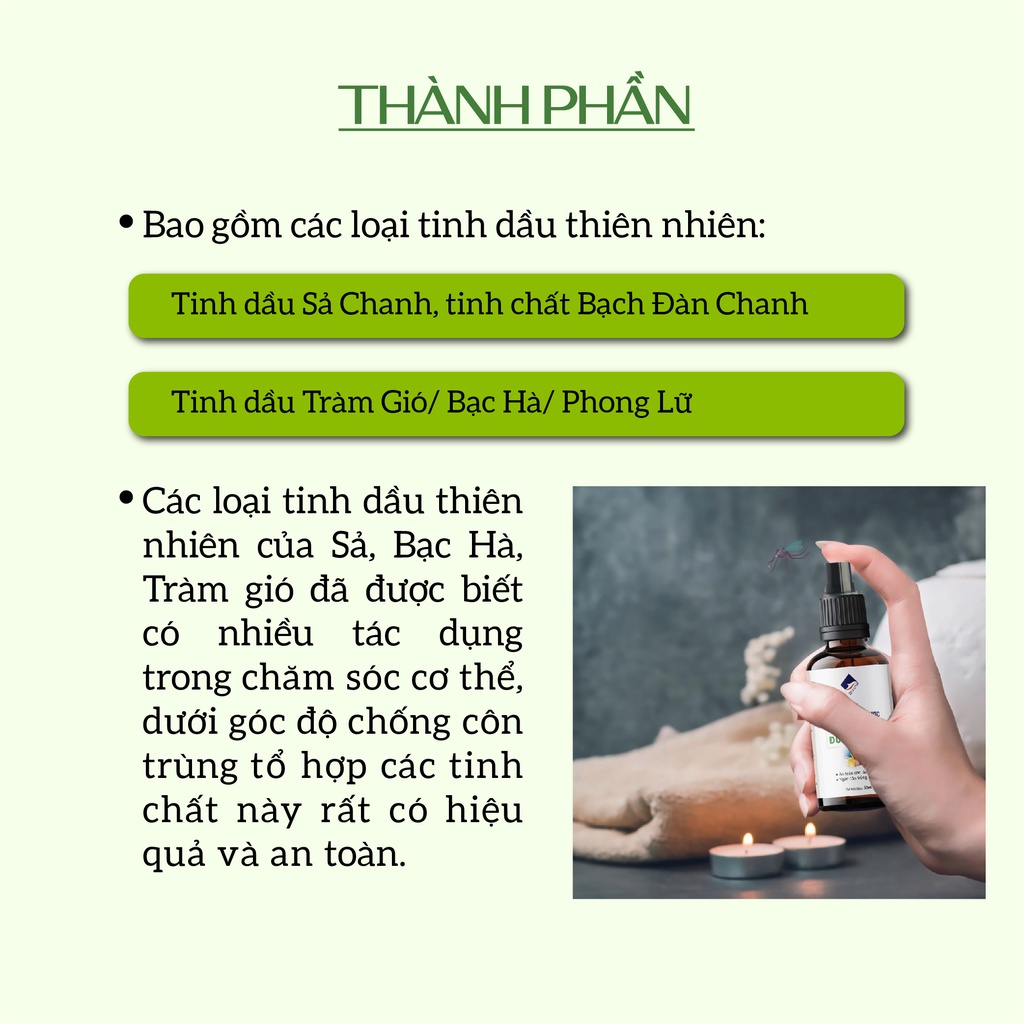 Xịt Thảo Mộc Chống Muỗi Đốt Ecocare (Xịt Body), Ngăn Côn Trùng Cắn 50ml