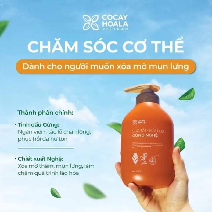 Sữa tắm hữu cơ Gừng Nghệ 500g - Cỏ Cây Hoa Lá