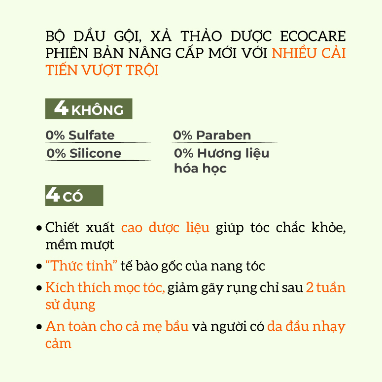 Dầu gội xả Bồ kết Bưởi non Thảo mộc TrueOrganic Ecocare- Kích mọc tóc Chăm sóc chuyên sâu