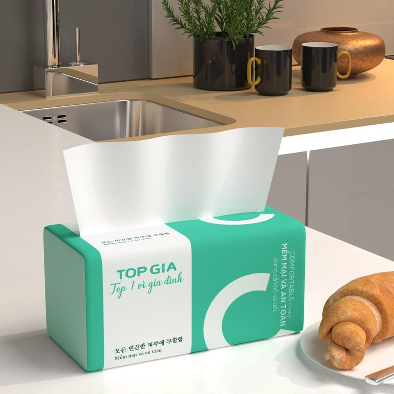 Giấy rút lụa TOPGIA 400 tờ 4 lớp siêu dai - Loại chữ C