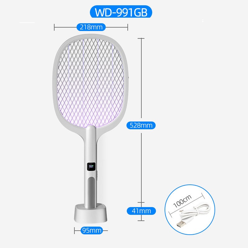 Vợt muỗi điện kiêm đèn bắt côn trùng cao cấp Ecodeals - Pin 1200mAh, màn hình LED