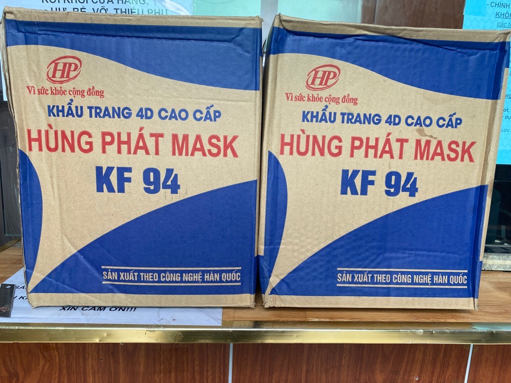 Bịch 10 khẩu trang Hàn Quốc 4D Hùng Phát  4 lớp kháng khuẩn KF94- màu trắng [BH: NONE]