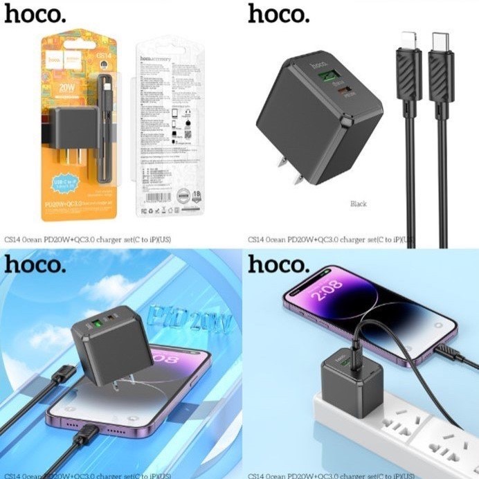 Bộ sạc HOCO CS14 20W cho Iphone Type-C ra Lightning (c-l) Chính Hãng [BH 1 NĂM]