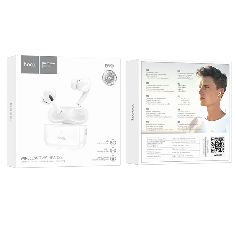 Tai nghe Bluetooth Hoco EW59 True Wireless kiểu dáng airpods chính hãng [BH 1 NĂM]