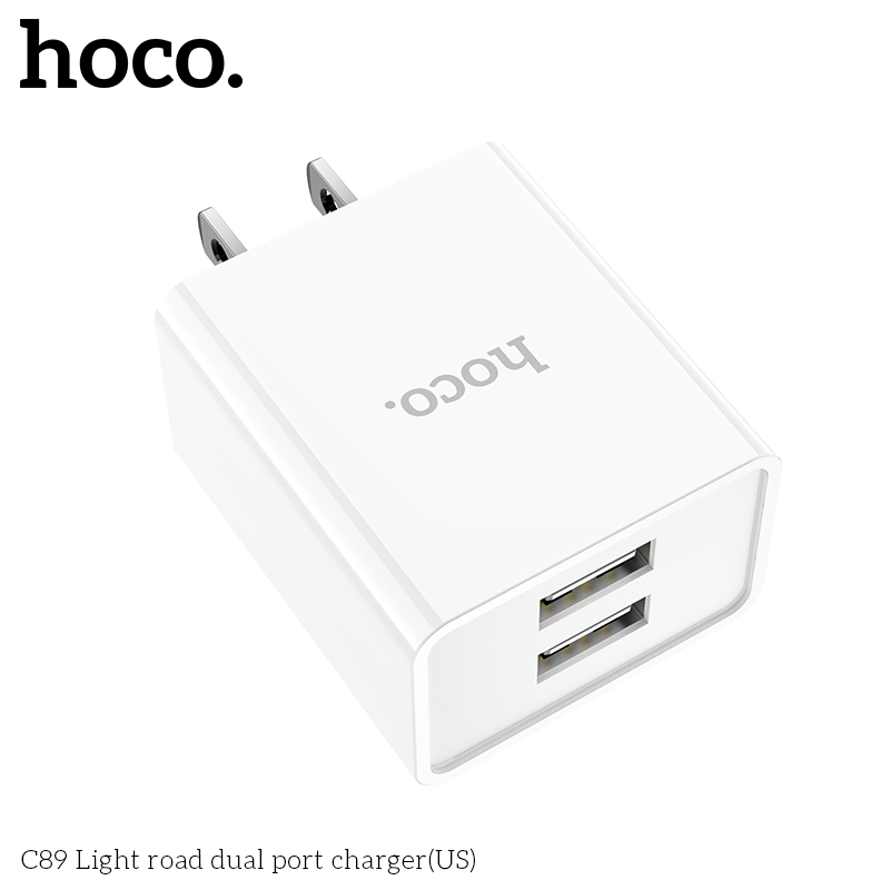 Cóc sạc nhanh HOCO C89  2 cổng usb chính hãng 2.1A [BH 1 năm]