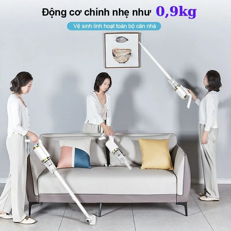 Máy Hút Bụi Cầm Tay Không Dây Cán Dài Công Suất 120W [BH 1 tuần]