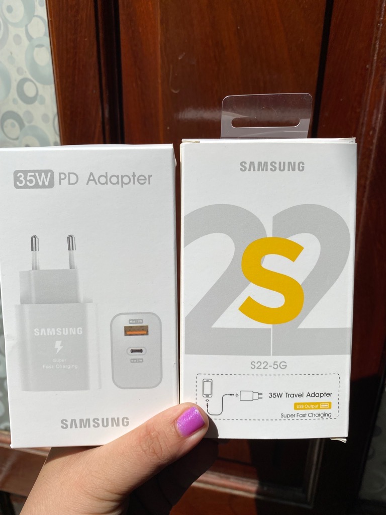 Cóc sạc nhanh Samsung S22 ZIN 5G (KO KÈM CÁP) PD 35w (Cóc 1 Usb-A, 1 Usb-C Type C) full box [BH 6 tháng]