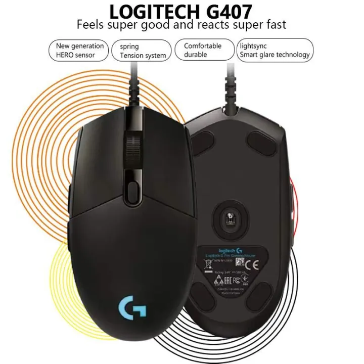 Chuột có dây chuyên game Logitech G407 led 5 nút 8000DPI [BH 1 năm]