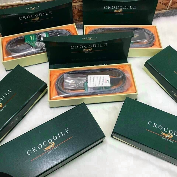 Dây nịt thắt lưng cá sấu nam Croco full box