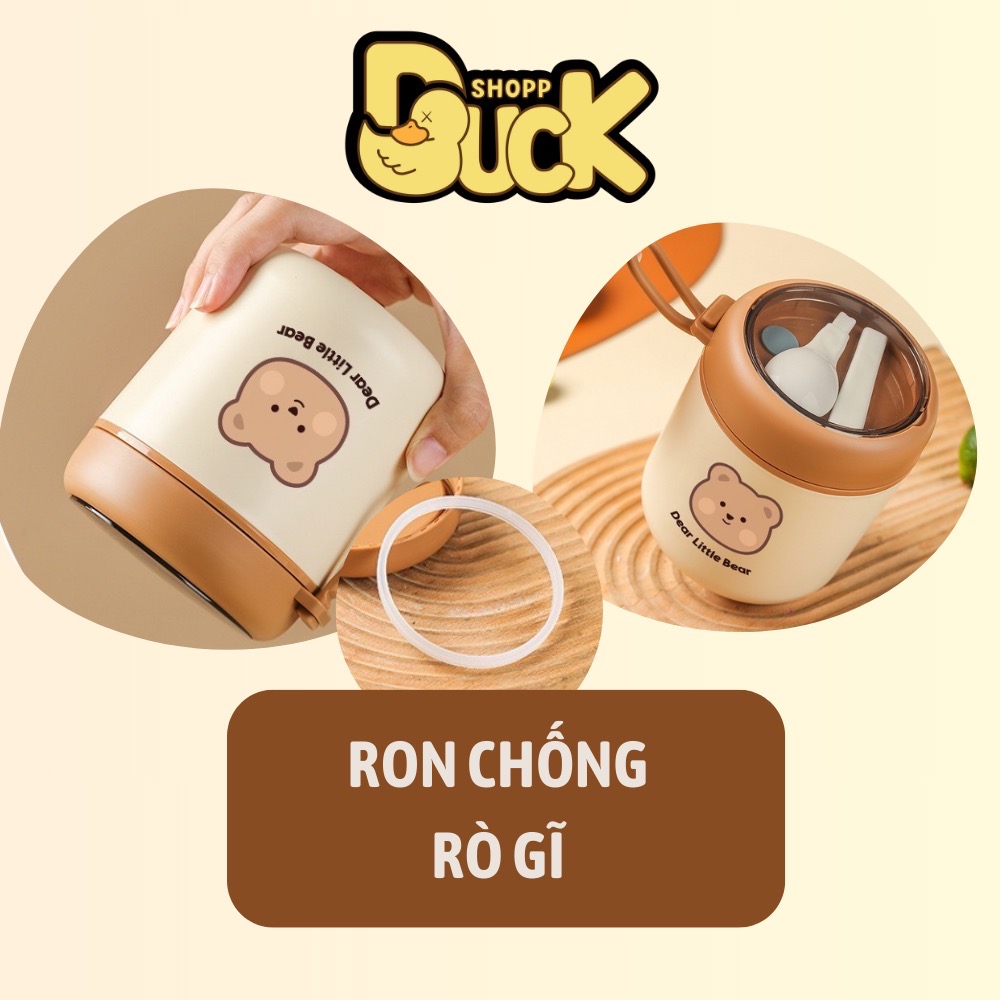 Bình ủ cháo, đựng canh lõi inox giữ nhiệt 530ml có quai cầm tiện lợi