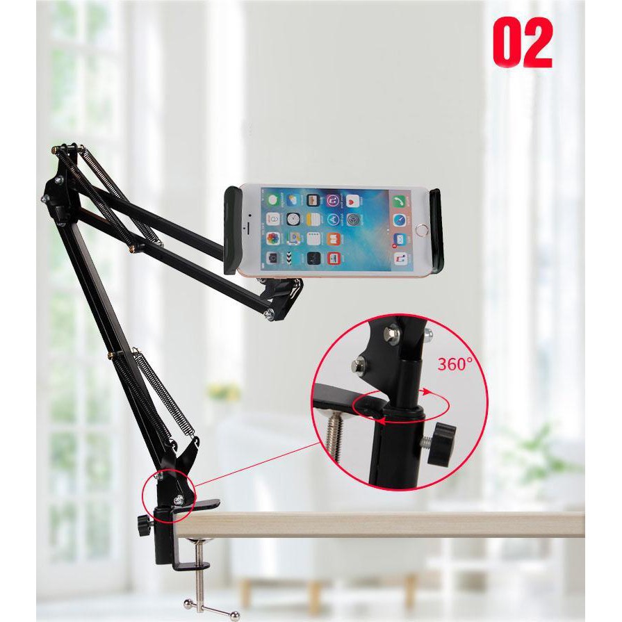 Chân kẹp điện thoại iPad STAND cao cấp kẹp cạnh bàn / đầu giường