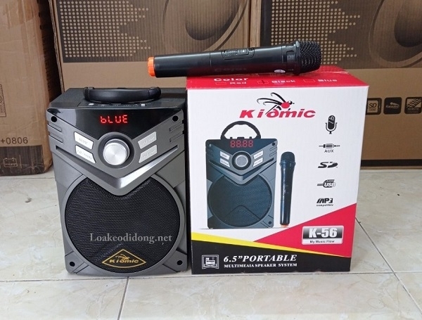 Loa bluetooth karaoke Kiomic K56 6.5 inch kèm micro không dây [BH 6 tháng]