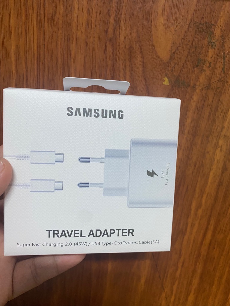 Bộ sạc nhanh 45w Samsung TYPE C TRAVEL ADAPTER {Cóc 45w, Model TA-845; cáp M401D 2 đầu type c (c-c) sạc nhanh 5A} [BH: 3 Tháng]