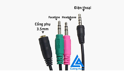 Dây cáp livestream 3 đầu (không có bao bì) kết nối điện thoại với soundcard