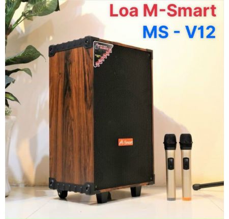 Loa kéo di động V12 3 tấc thùng gỗ siêu hay 2 mic ko dây hát karaoke [BH 6 tháng, đặt trước 3 tiếng]