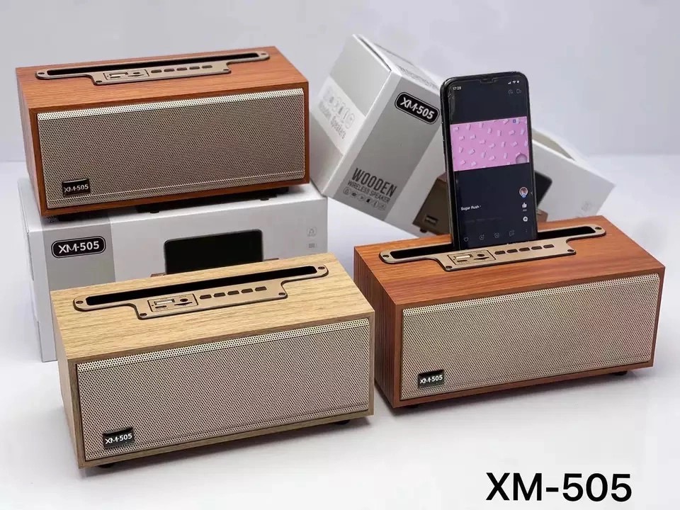 Loa Bluetooth XM-505/ XM-5H kiêm giá đỡ điện thoại Wooden XM5 [BH: 3 tháng]