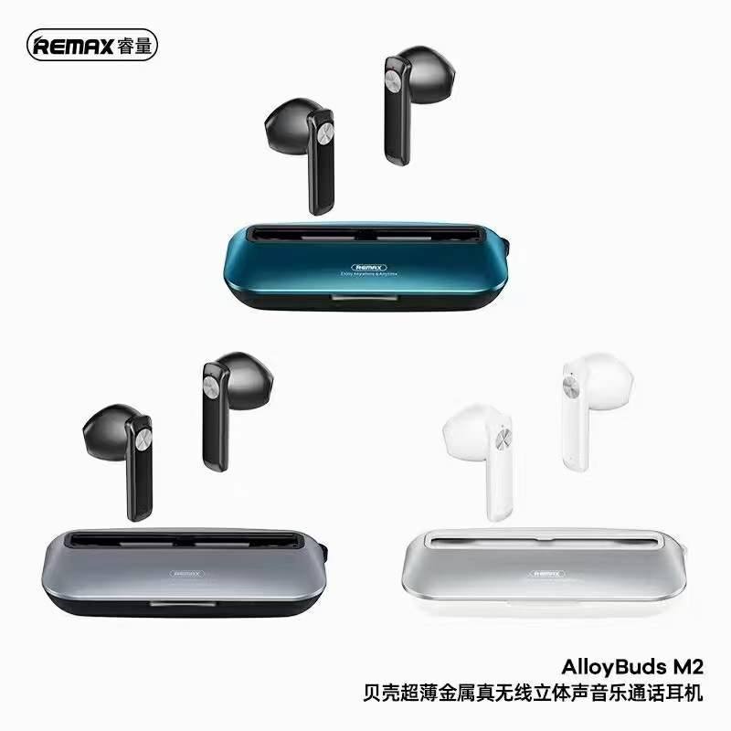 Tai nghe bluetooth Remax AlloyBuds M2 True Wireless kiểu dáng airpods có dock sạc chính hãng [BH 1 năm]