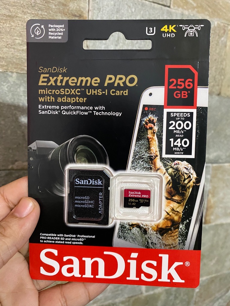 Thẻ nhớ Sandisk Extreme Pro 256G speeds 200ms/s chính hãng [BH: 2 NĂM]