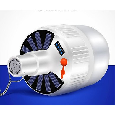 Bóng đèn led Bulb ZJ- V51 60w 42 led tích điện sạc bằng năng lượng mặt trời / cáp sạc có remote, móc treo [BH 1 tuần]