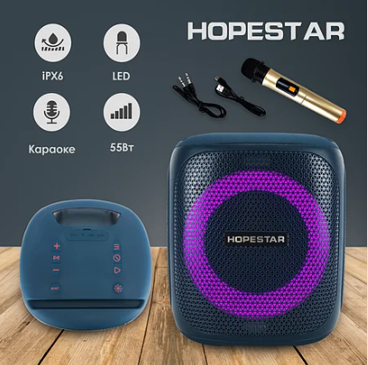 Loa karaoke HOPESTAR Party 100 bluetooth kèm 1 micro không dây công suất 50w có led siêu đep chính hãng [BH 6 Tháng]