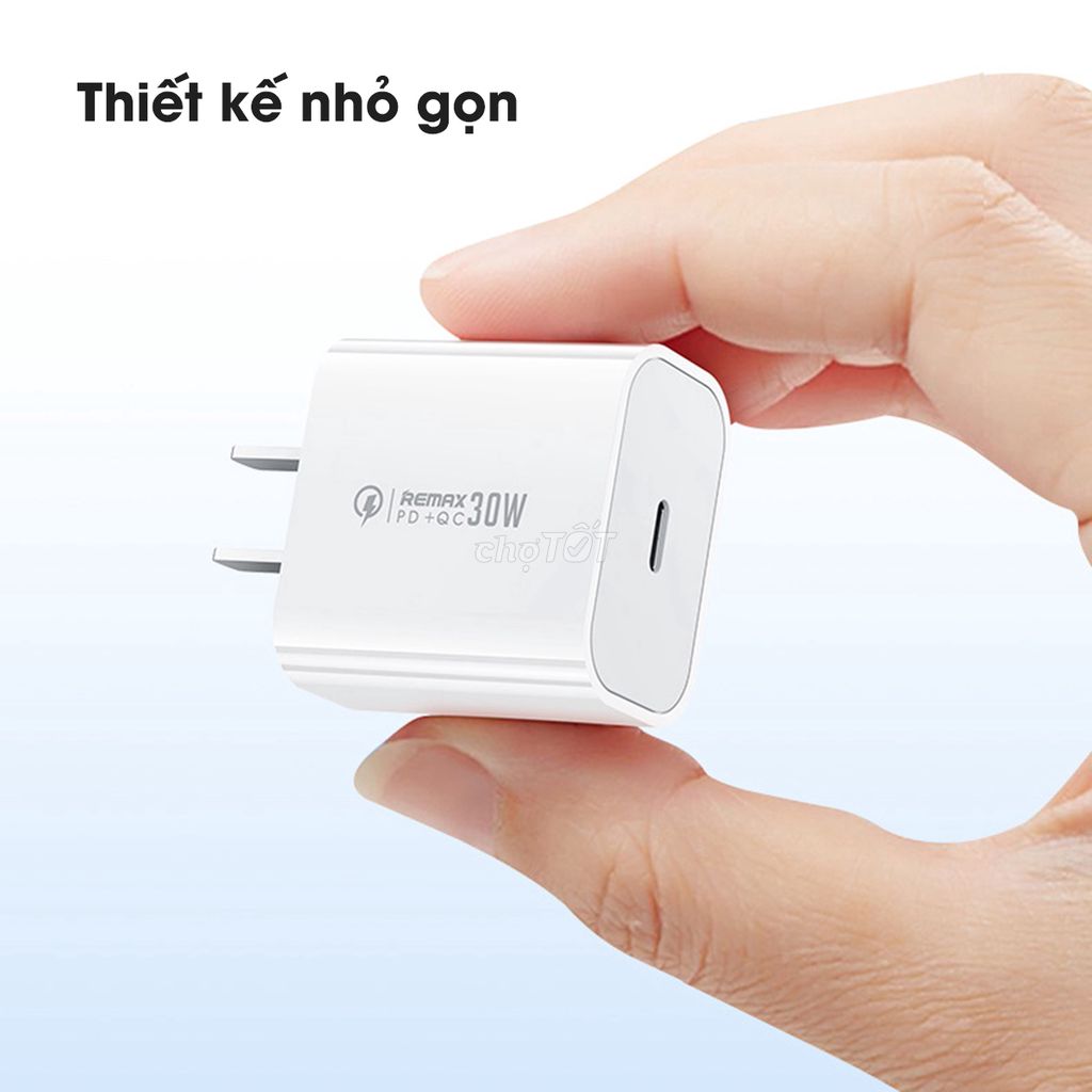 Bộ sạc nhanh 30w REMAX RP-U109 (c-c) kèm cáp 2 đầu Type-C ra TypeC (iphone 15) chính hãng [BH 1 năm]